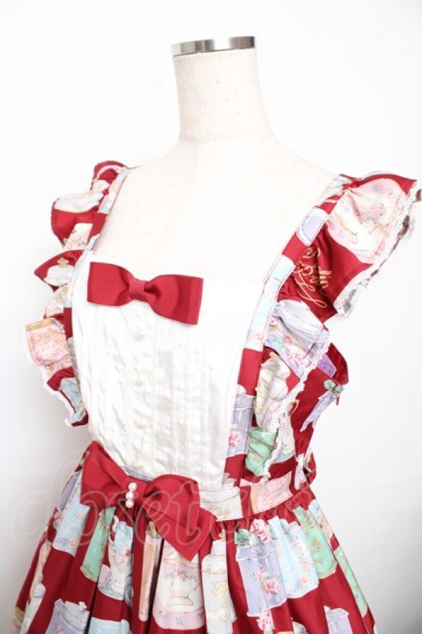 画像3: Angelic Pretty / Memorial Tea Museumジャンパースカート  赤 Y-25-12-08-123-AP-OP-SZ-ZY (3)