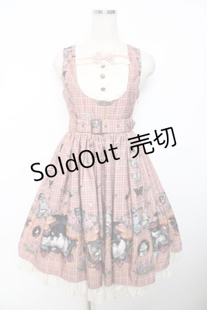 画像: ALICE and the PIRATES / Dual face 〜phantom and truth〜柄ジャンパースカート  ピンク Y-25-12-08-125-PA-OP-SZ-ZY