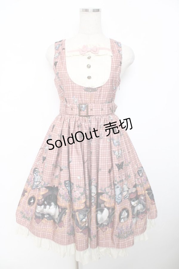 画像1: ALICE and the PIRATES / Dual face 〜phantom and truth〜柄ジャンパースカート  ピンク Y-25-12-08-125-PA-OP-SZ-ZY (1)