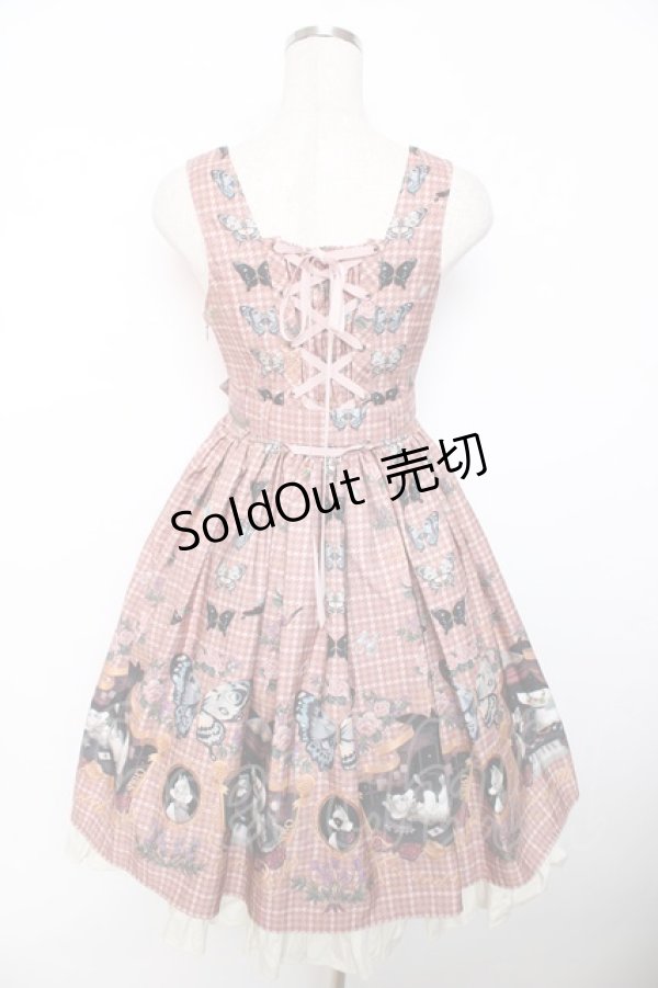 画像2: ALICE and the PIRATES / Dual face 〜phantom and truth〜柄ジャンパースカート  ピンク Y-25-12-08-125-PA-OP-SZ-ZY (2)