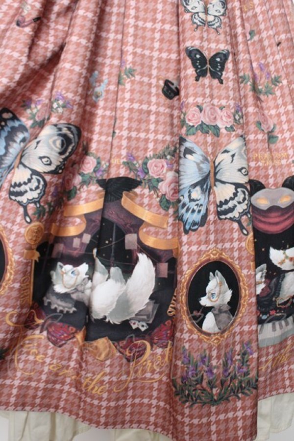 画像4: ALICE and the PIRATES / Dual face 〜phantom and truth〜柄ジャンパースカート  ピンク Y-25-12-08-125-PA-OP-SZ-ZY (4)