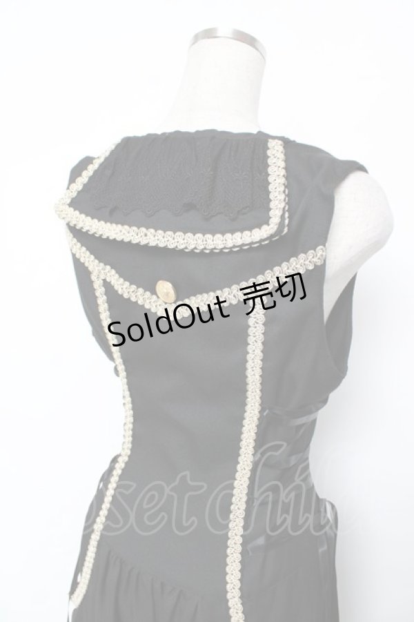 画像5: ALICE and the PIRATES / 時計ウサギのサロペット  黒 Y-25-12-08-126-PA-OP-SZ-ZY (5)