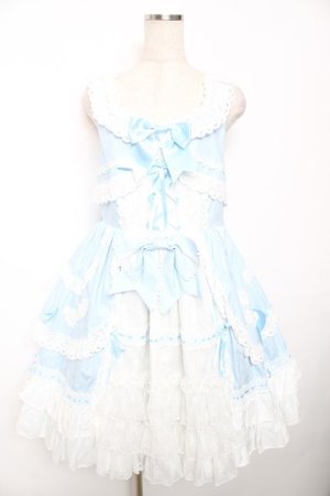 画像: BABY, THE STARS SHINE BRIGHT / 草原のお花摘みの少女ジャンパースカート  サックス×白 Y-25-12-08-128-BA-OP-SZ-ZY