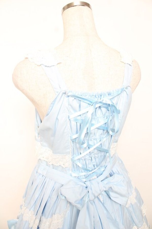 画像5: BABY, THE STARS SHINE BRIGHT / 草原のお花摘みの少女ジャンパースカート  サックス×白 Y-25-12-08-128-BA-OP-SZ-ZY (5)