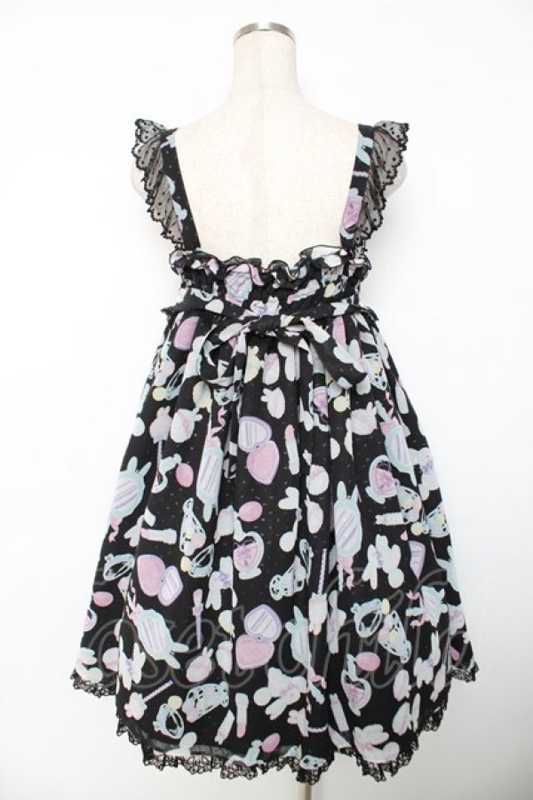 画像2: Angelic Pretty / Fluffy Puff BunnyジャンパースカートSet  黒 Y-25-12-08-132-AP-OP-SZ-ZY (2)