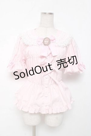 画像: metamorphose / 木漏れ日のトロイメライ丸襟半袖ブラウス 1 ピンク Y-25-12-08-013-ME-BL-SZ-ZY