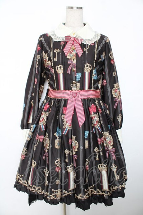 画像1: Angelic Pretty / British Keysワンピース  黒 Y-25-12-08-138-AP-OP-SZ-ZY (1)