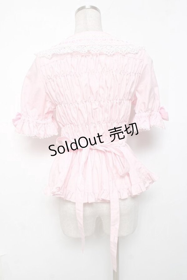 画像3: metamorphose / 木漏れ日のトロイメライ丸襟半袖ブラウス 1 ピンク Y-25-12-08-013-ME-BL-SZ-ZY (3)