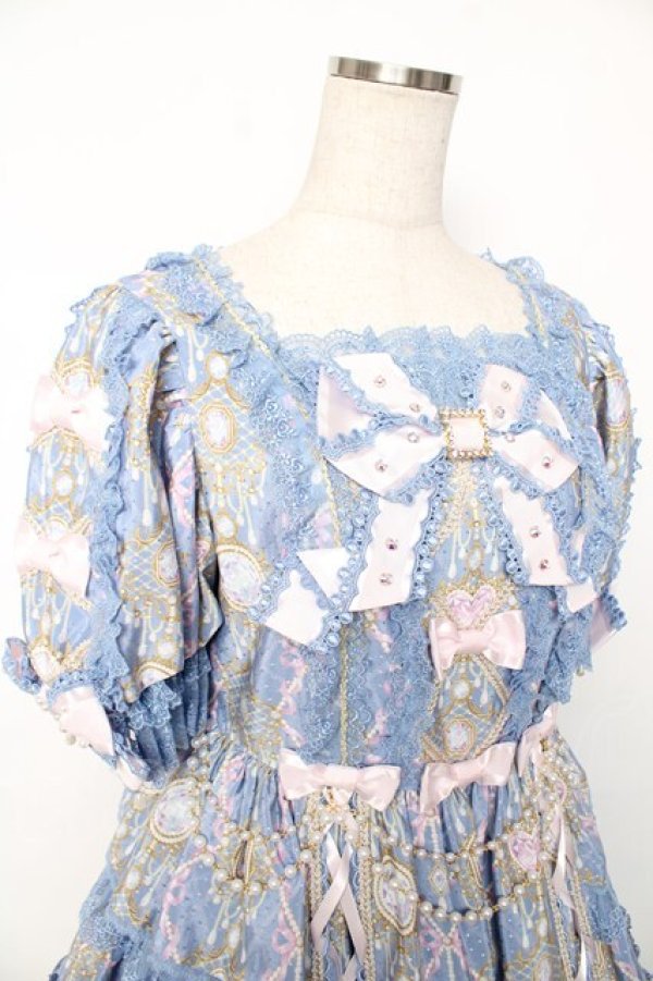画像4: Angelic Pretty / Romantic Jewelry Dress  ブルー Y-25-12-08-139-AP-OP-SZ-ZY (4)