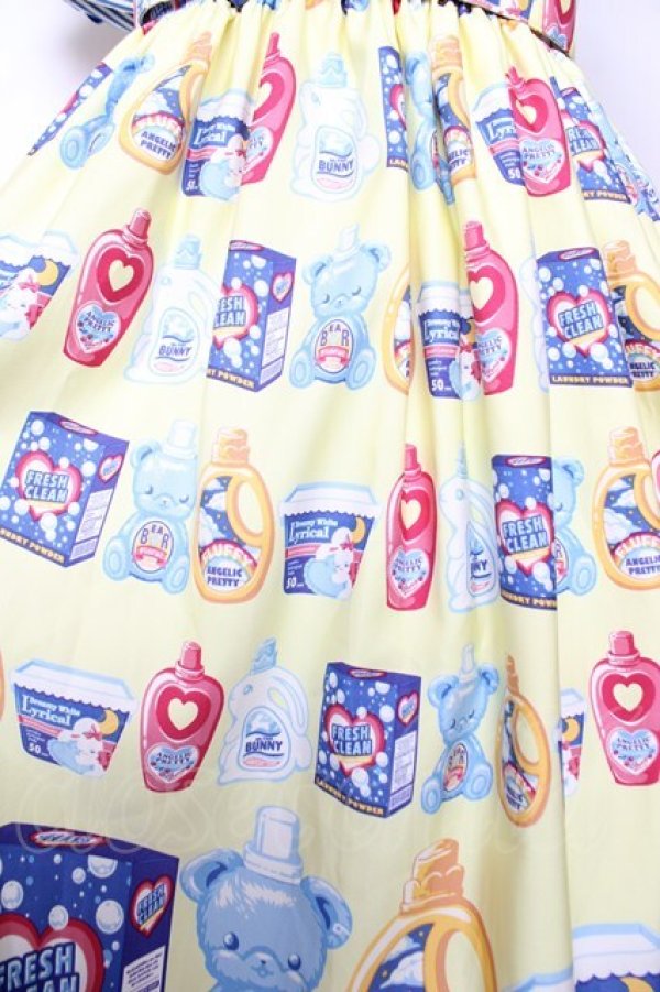 画像4: Angelic Pretty / Sunny Smile Laundryワンピース  イエロー Y-25-12-08-140-AP-OP-SZ-ZY (4)