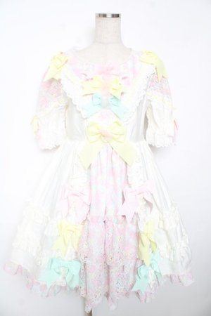 画像: BABY, THE STARS SHINE BRIGHT / はるちゃんの花舞うEternal Gardenワンピース  ホワイト Y-25-12-08-141-BA-OP-SZ-ZY