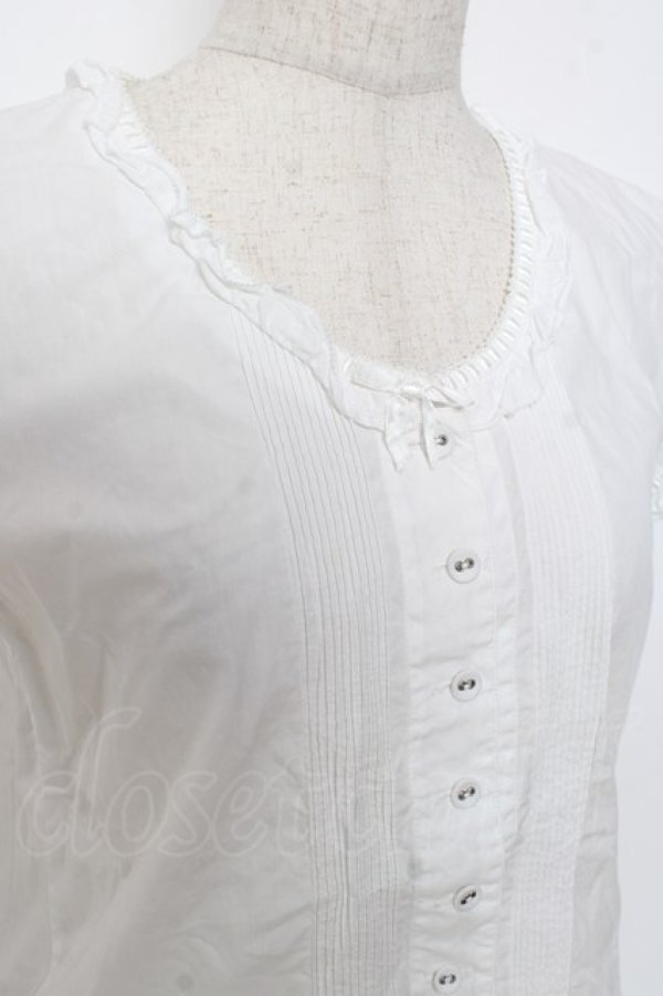 画像4: WONDERFUL WORLD / ピンタックブラウス  白 Y-25-12-08-003-LO-TO-SZ-ZY (4)