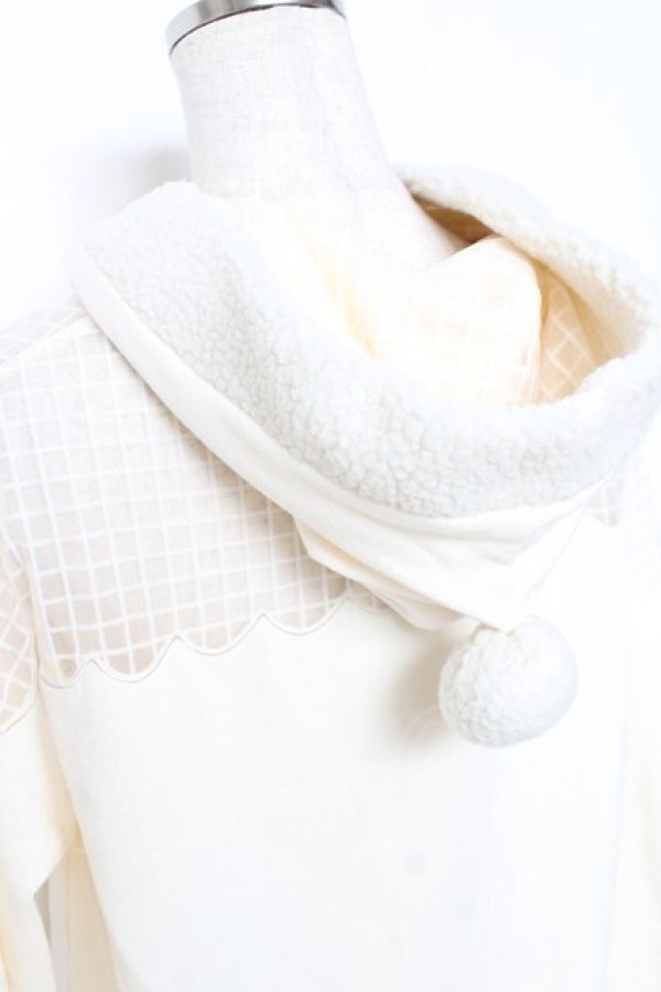 画像4: LIZ LISA / ボアフード裏毛ワンピース 0 アイボリー Y-25-12-08-019-LO-OP-SZ-ZY (4)