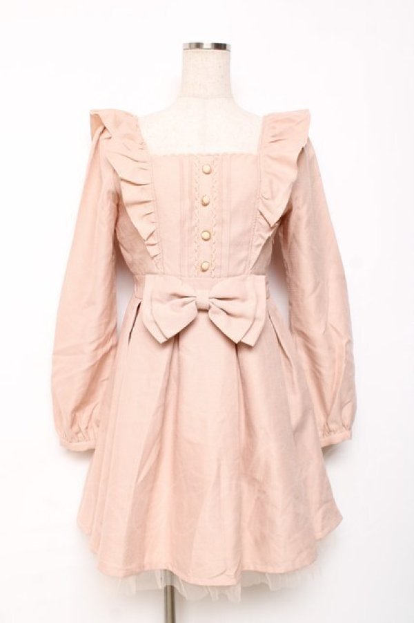 画像1: LIZ LISA / フロントリボンワンピース 0 くすみピンク Y-25-12-08-020-LO-OP-SZ-ZY (1)