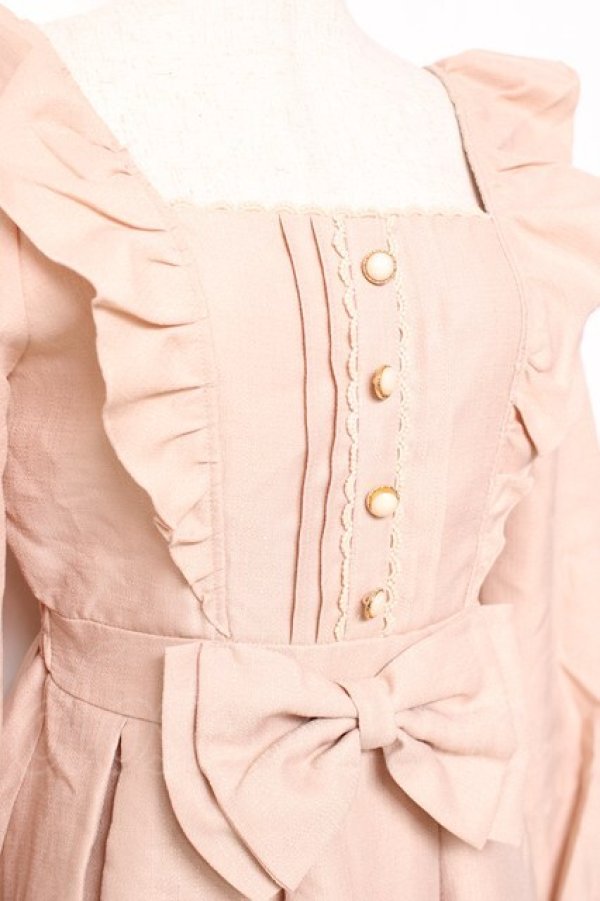 画像5: LIZ LISA / フロントリボンワンピース 0 くすみピンク Y-25-12-08-020-LO-OP-SZ-ZY (5)