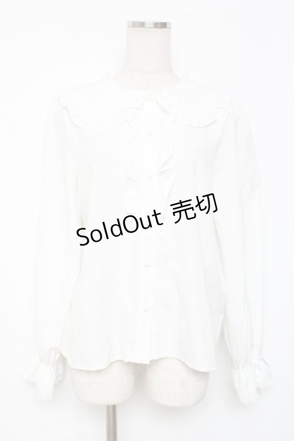 画像1: m petit by misako / AM マルエリフリルブラウス M 白 Y-25-12-10-028-LO-BL-SZ-ZY (1)