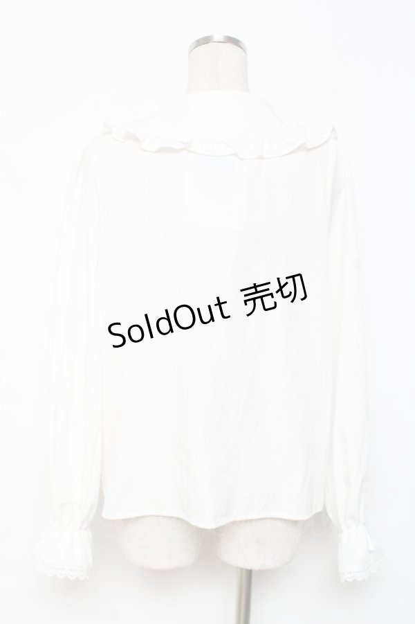 画像2: m petit by misako / AM マルエリフリルブラウス M 白 Y-25-12-10-028-LO-BL-SZ-ZY (2)