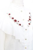 画像3: axes femme / ローズ刺繍フリルブラウス M 白 Y-25-12-10-029-AX-BL-SZ-ZY (3)