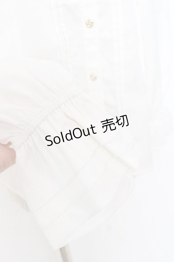 画像4: axes femme / ローズ刺繍フリルブラウス M 白 Y-25-12-10-029-AX-BL-SZ-ZY (4)