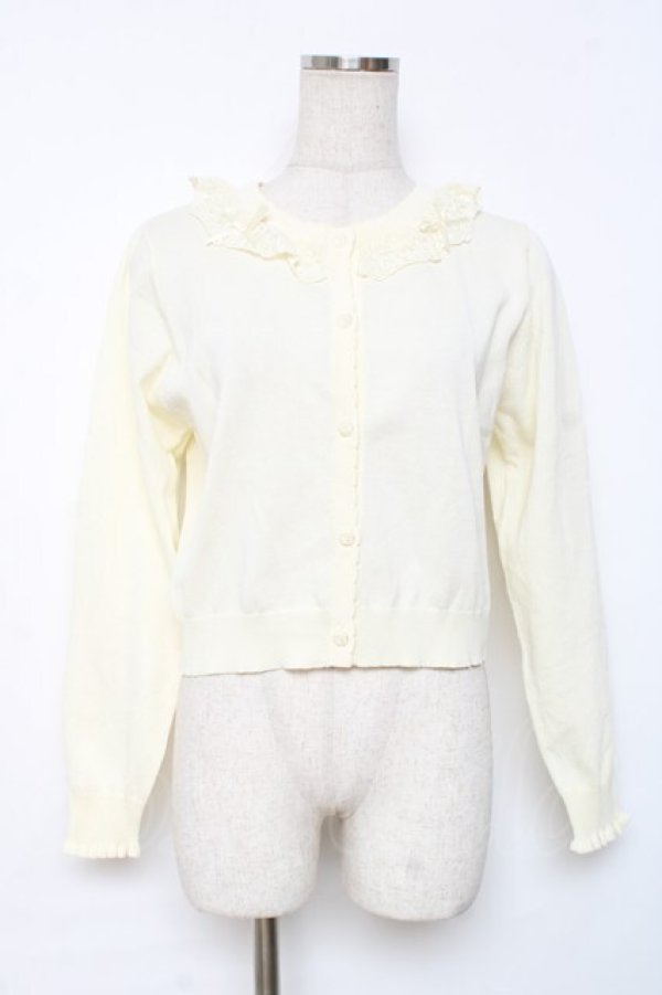 画像1: m petit by misako / AOKフリルニットカーディガン M 生成り Y-25-12-10-031-LO-TO-SZ-ZY (1)