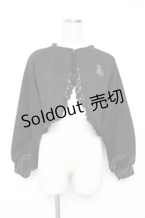 画像: m petit by misako / MSKバラBフリルボレロ M 黒 Y-25-12-10-032-LO-TO-SZ-ZY