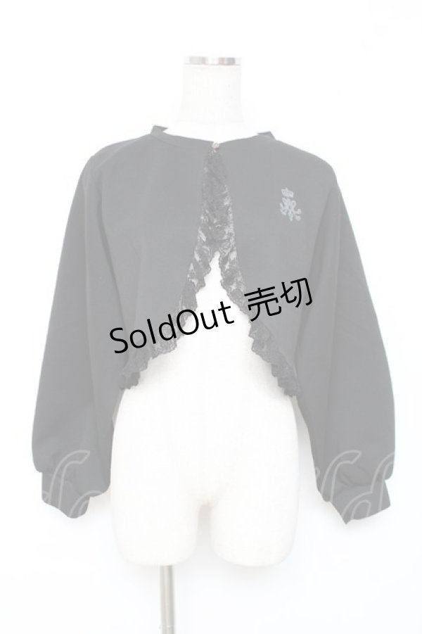 画像1: m petit by misako / MSKバラBフリルボレロ M 黒 Y-25-12-10-032-LO-TO-SZ-ZY (1)