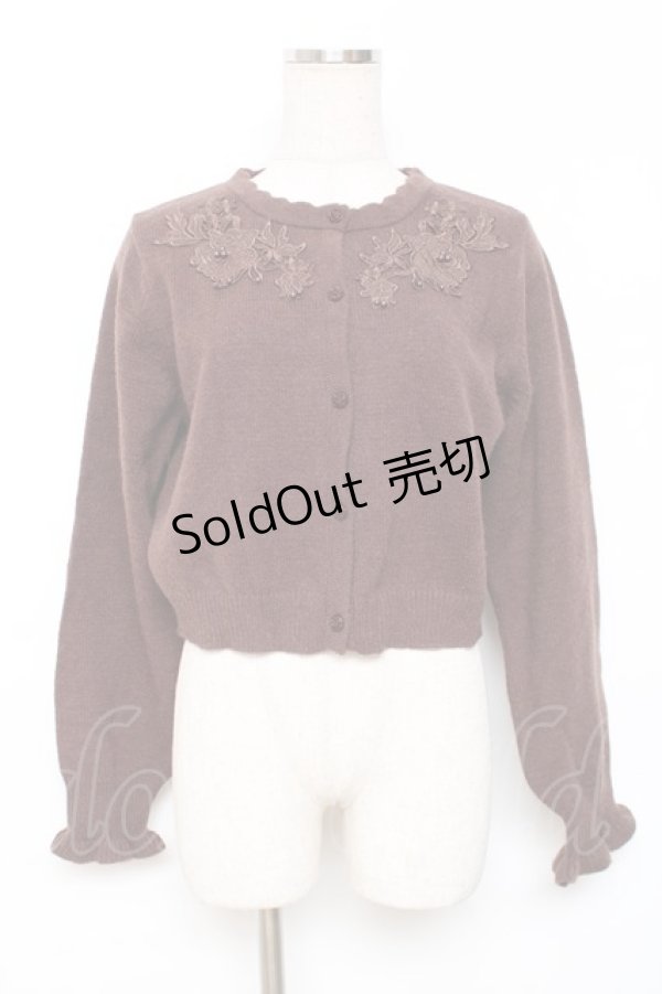 画像1: m petit by misako / AM バラレースニットカーディガン M 茶 Y-25-12-10-033-LO-TO-SZ-ZY (1)