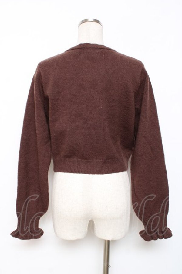 画像2: m petit by misako / AM バラレースニットカーディガン M 茶 Y-25-12-10-033-LO-TO-SZ-ZY (2)