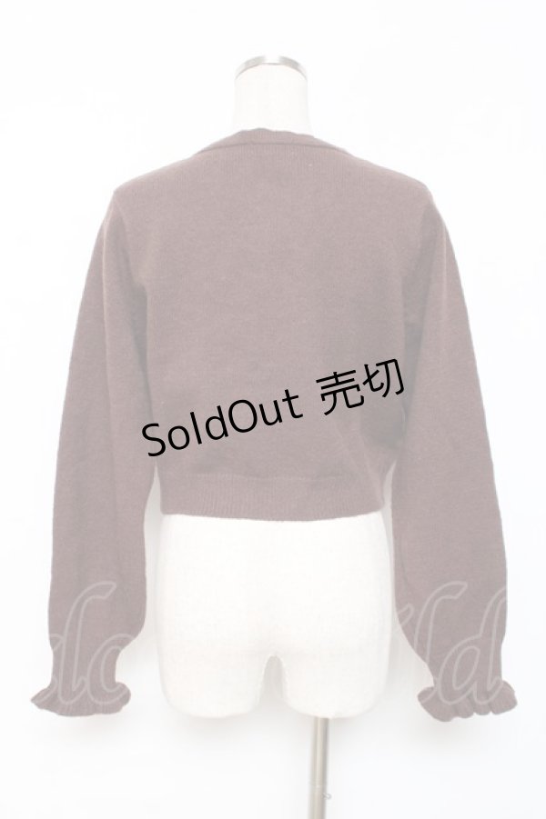 画像2: m petit by misako / AM バラレースニットカーディガン M 茶 Y-25-12-10-033-LO-TO-SZ-ZY (2)