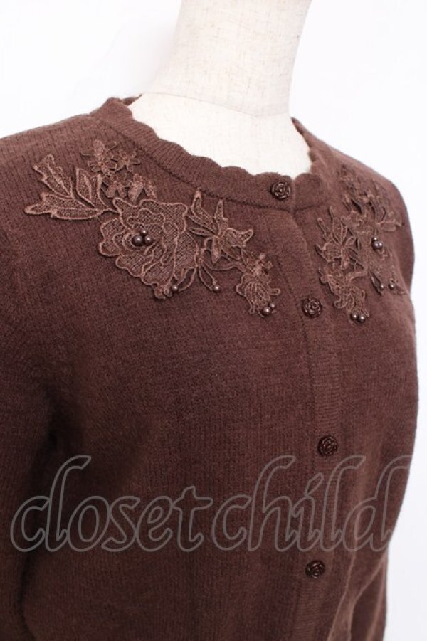 画像3: m petit by misako / AM バラレースニットカーディガン M 茶 Y-25-12-10-033-LO-TO-SZ-ZY (3)