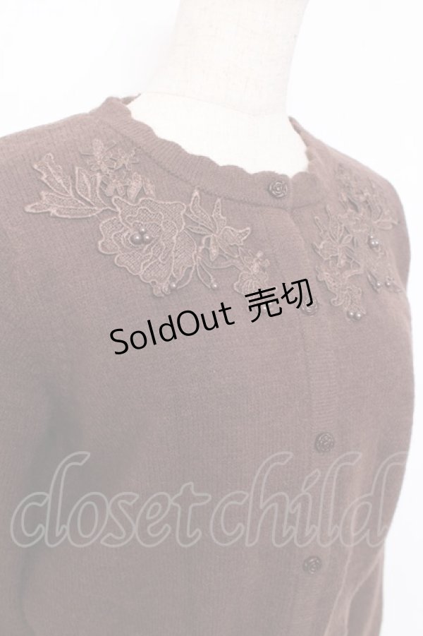 画像3: m petit by misako / AM バラレースニットカーディガン M 茶 Y-25-12-10-033-LO-TO-SZ-ZY (3)