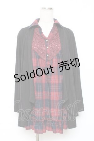 画像: axes femme / レイヤードチュニック M 黒×赤 Y-25-12-10-039-AX-TO-SZ-ZS