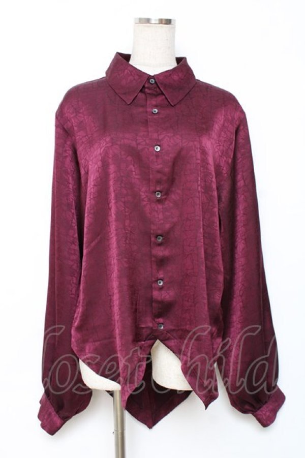 画像1: Deorart / ジャガード柄ヴァンパイアドレスシャツ L ワイン Y-25-12-10-042-PU-BL-SZ-ZY (1)