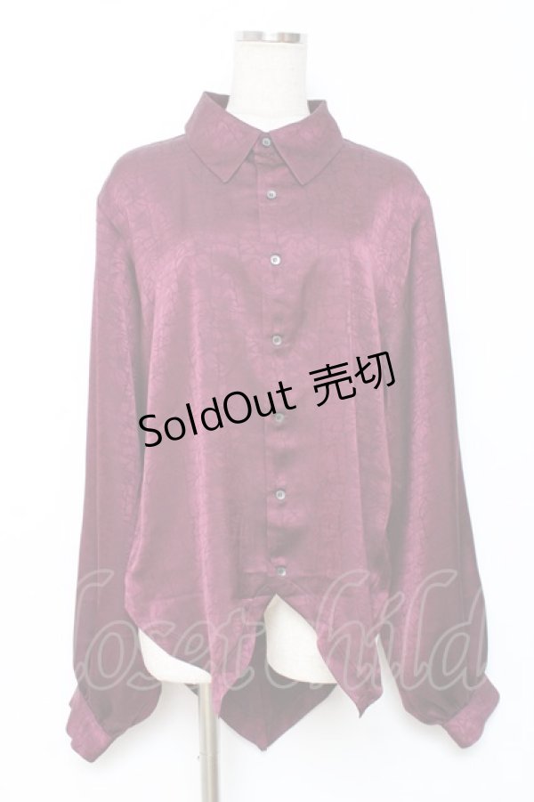 画像1: Deorart / ジャガード柄ヴァンパイアドレスシャツ L ワイン Y-25-12-10-042-PU-BL-SZ-ZY (1)