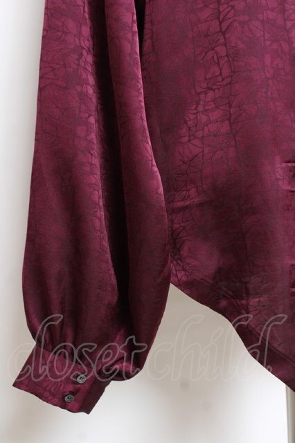 画像3: Deorart / ジャガード柄ヴァンパイアドレスシャツ L ワイン Y-25-12-10-042-PU-BL-SZ-ZY (3)