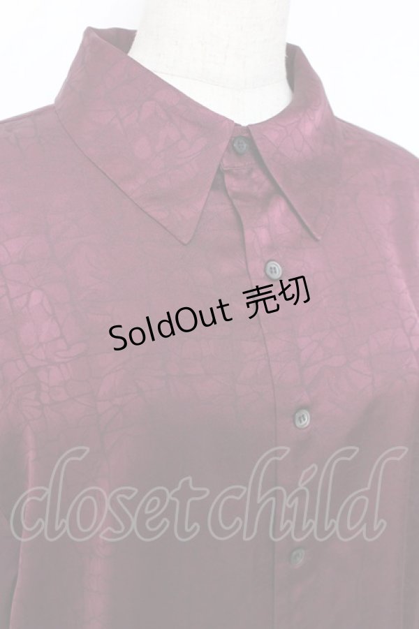 画像4: Deorart / ジャガード柄ヴァンパイアドレスシャツ L ワイン Y-25-12-10-042-PU-BL-SZ-ZY (4)