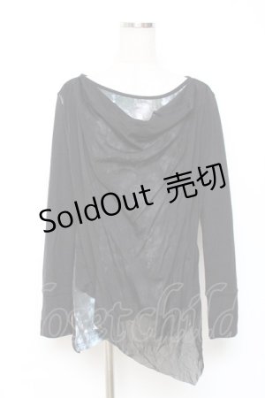 画像: Rozen Kavalier / ドレープレイヤードプリントトップス  黒 Y-25-12-10-043-OO-TO-SZ-ZS