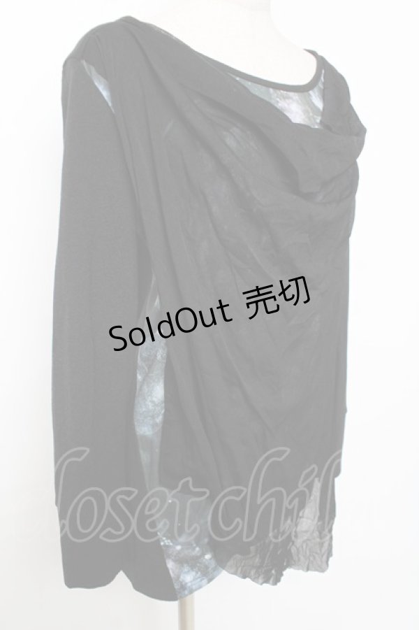 画像4: Rozen Kavalier / ドレープレイヤードプリントトップス  黒 Y-25-12-10-043-OO-TO-SZ-ZS (4)