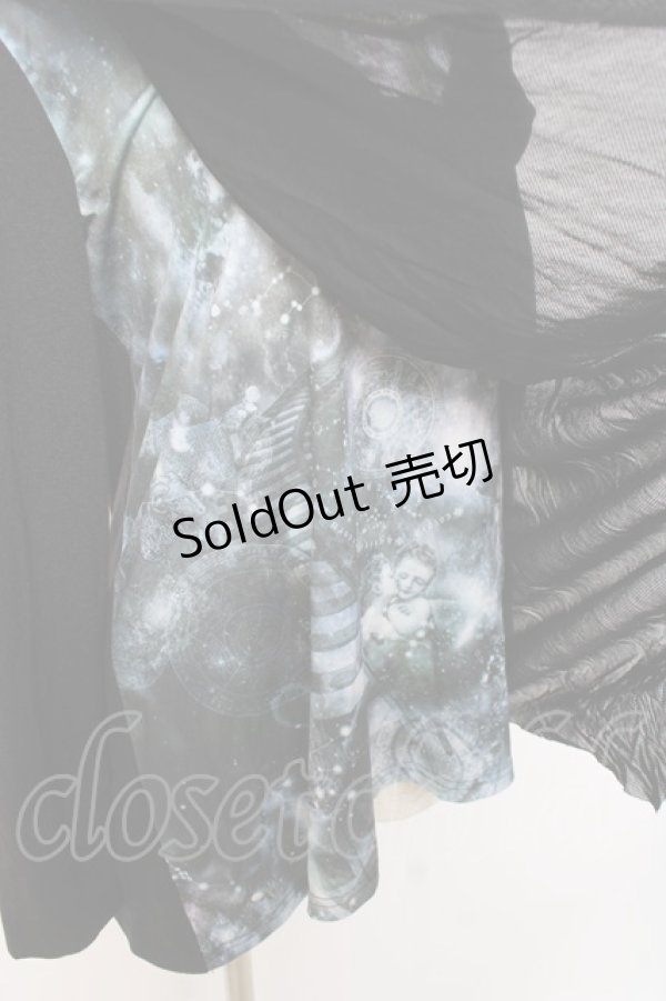 画像5: Rozen Kavalier / ドレープレイヤードプリントトップス  黒 Y-25-12-10-043-OO-TO-SZ-ZS (5)