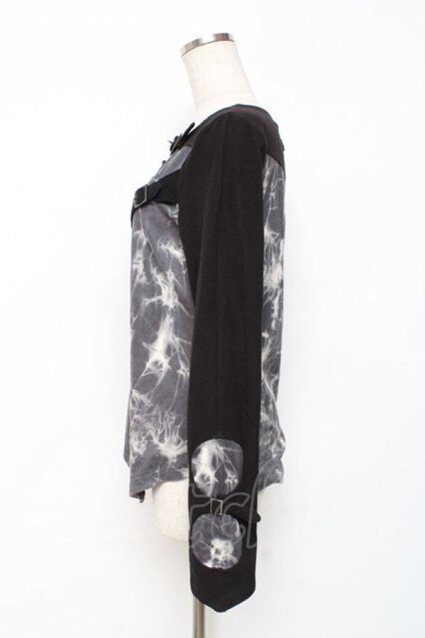 画像2: Ozz Croce / タイダイ切替ベルトデザイントップス  黒×グレー Y-25-12-10-044-OO-TO-SZ-ZY (2)