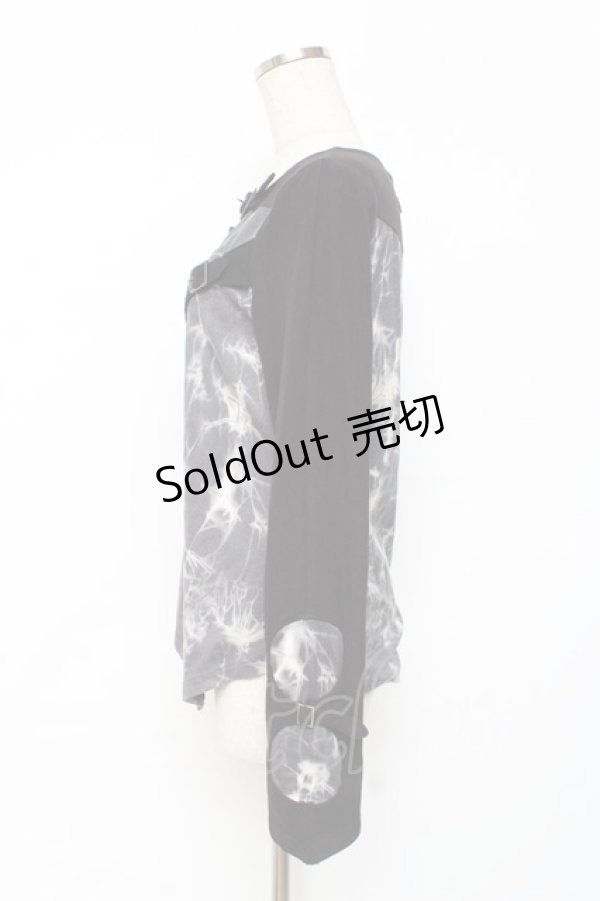 画像2: Ozz Croce / タイダイ切替ベルトデザイントップス  黒×グレー Y-25-12-10-044-OO-TO-SZ-ZY (2)