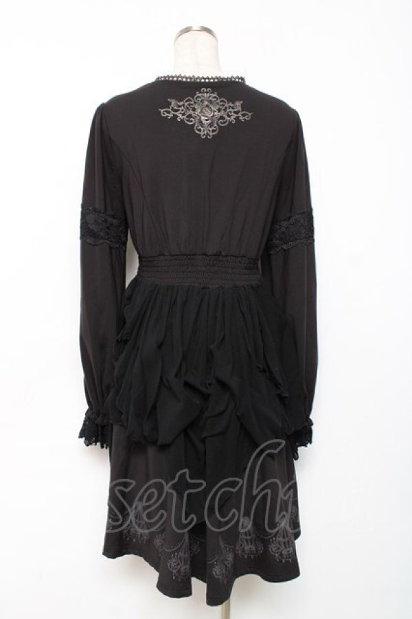 画像3: Ozz oneste / 裾シャンデリアプリントワンピース  黒 Y-25-12-10-045-OO-OP-SZ-ZY (3)