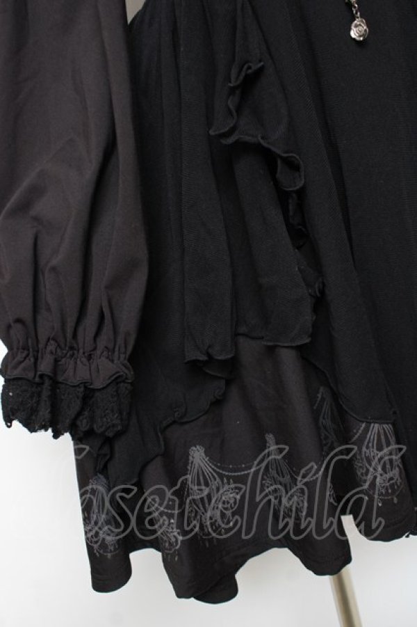 画像5: Ozz oneste / 裾シャンデリアプリントワンピース  黒 Y-25-12-10-045-OO-OP-SZ-ZY (5)