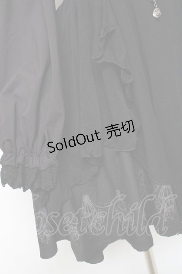 画像5: Ozz oneste / 裾シャンデリアプリントワンピース  黒 Y-25-12-10-045-OO-OP-SZ-ZS (5)