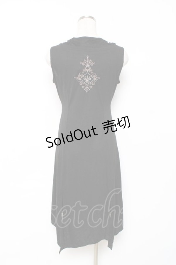 画像2: Rozen Kavalier / プリントノースリーブチュニック  黒 Y-25-12-10-046-OO-TO-SZ-ZY (2)