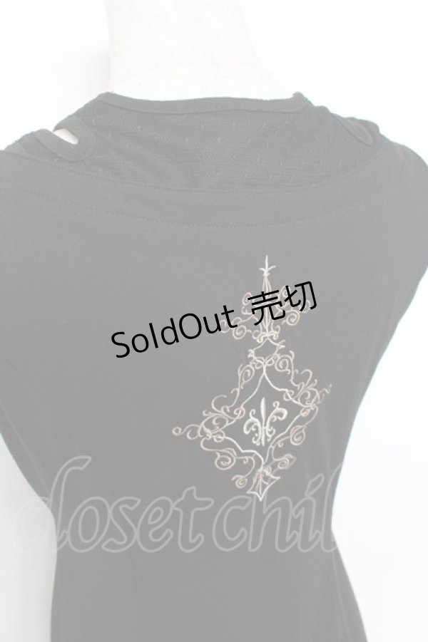 画像3: Rozen Kavalier / プリントノースリーブチュニック  黒 Y-25-12-10-046-OO-TO-SZ-ZY (3)