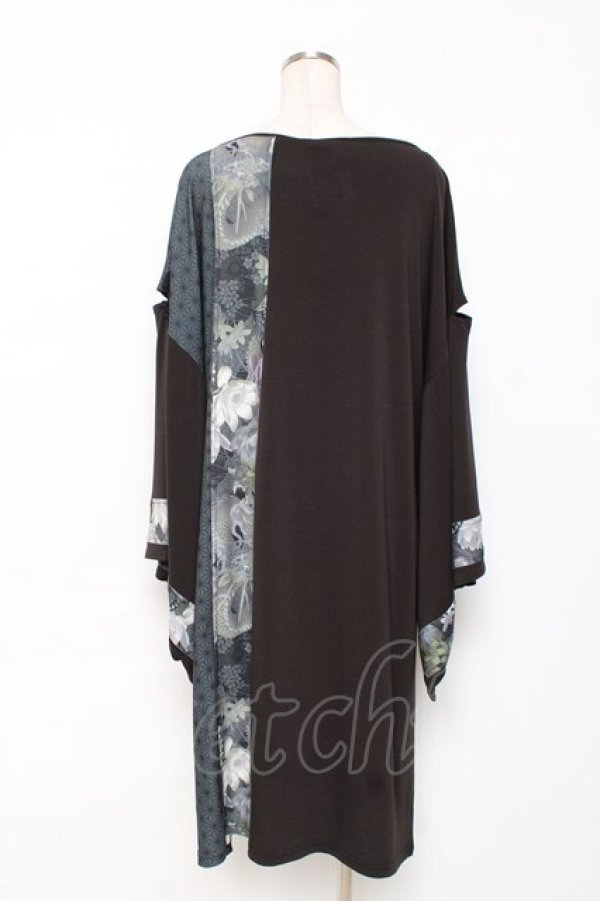 画像2: Qutie Frash / 着物袖ロングカットソー  黒 Y-25-12-10-049-QU-TO-SZ-ZY (2)