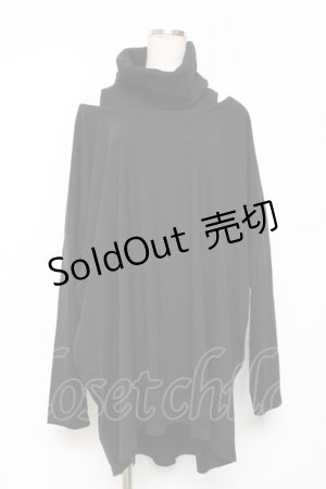 画像: SEX POT ReVeNGe / 肩あきハイネックロングトップス F 黒 Y-25-12-10-050-SP-TO-SZ-ZY