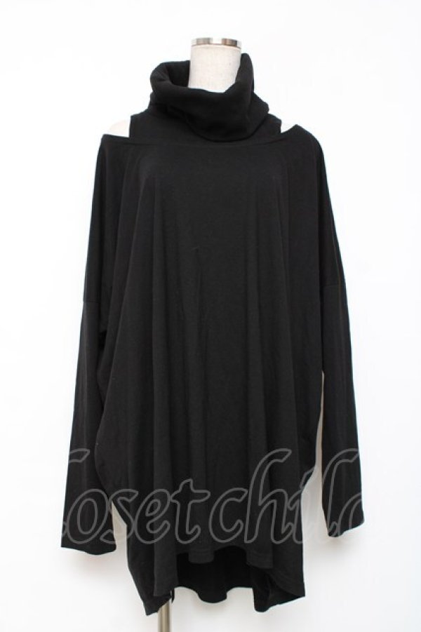 画像1: SEX POT ReVeNGe / 肩あきハイネックロングトップス F 黒 Y-25-12-10-050-SP-TO-SZ-ZY (1)