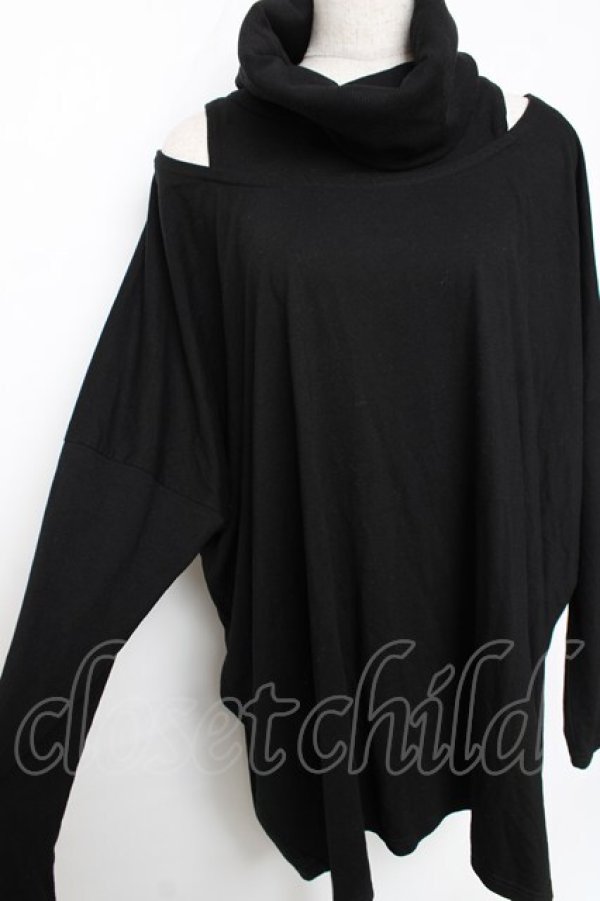 画像3: SEX POT ReVeNGe / 肩あきハイネックロングトップス F 黒 Y-25-12-10-050-SP-TO-SZ-ZY (3)